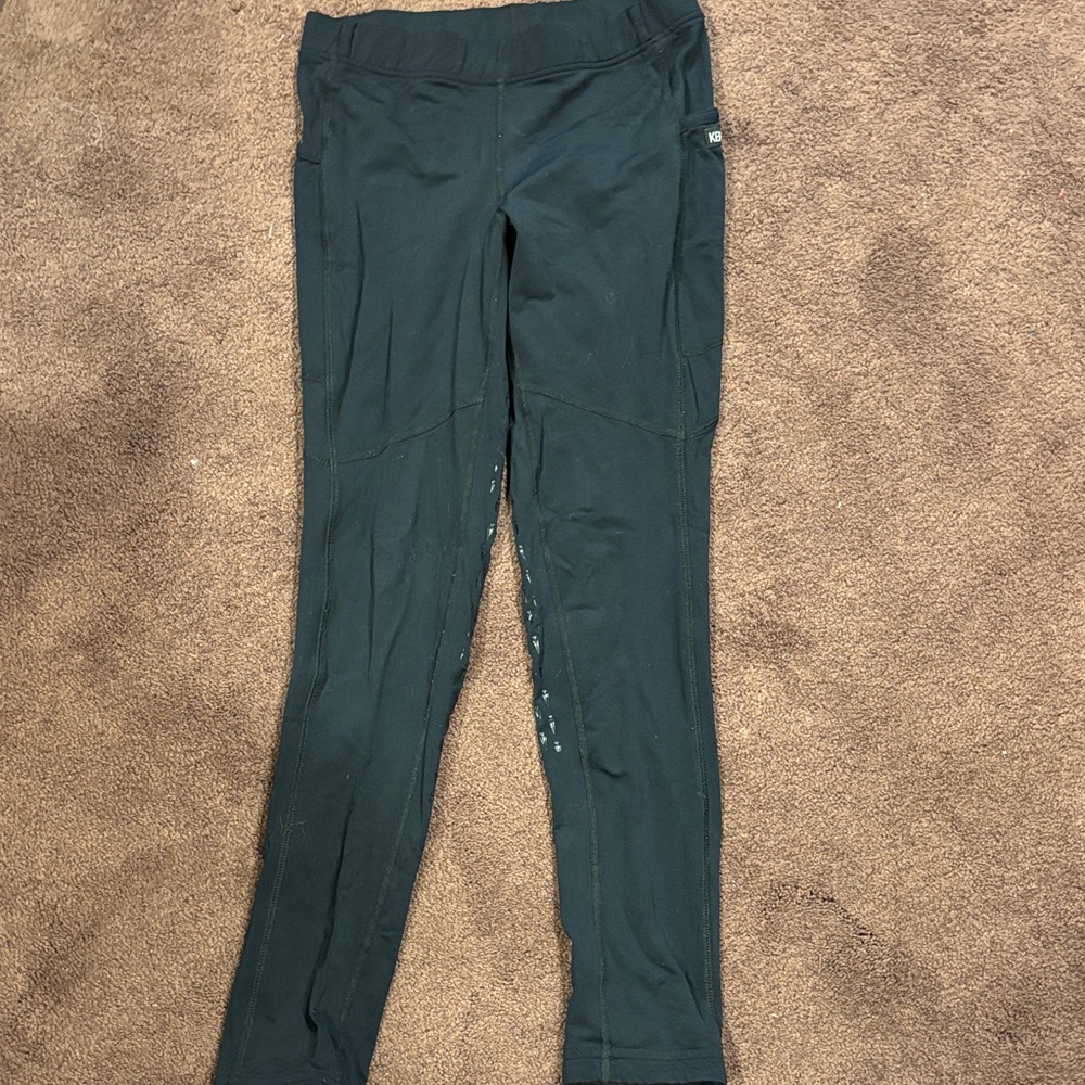 Girls riding Kids Black Leggings